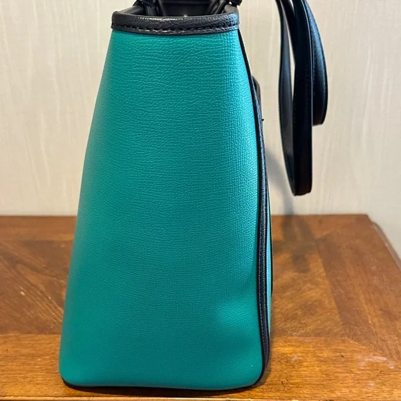 Karl Lagerfeld Turquoise and Black Tote - Picture 4 of 15
